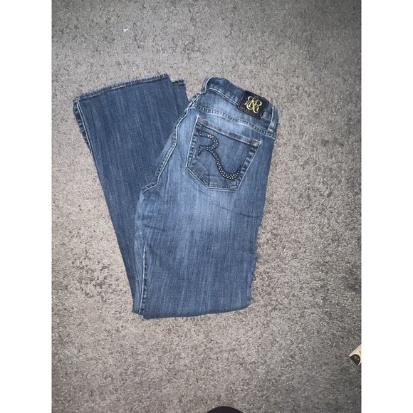 Rock & Republic Denim - ROCK & REPUBLIC Blue Denim R Pockets‎ Bootcut Jeans - Women's Size 28x30
